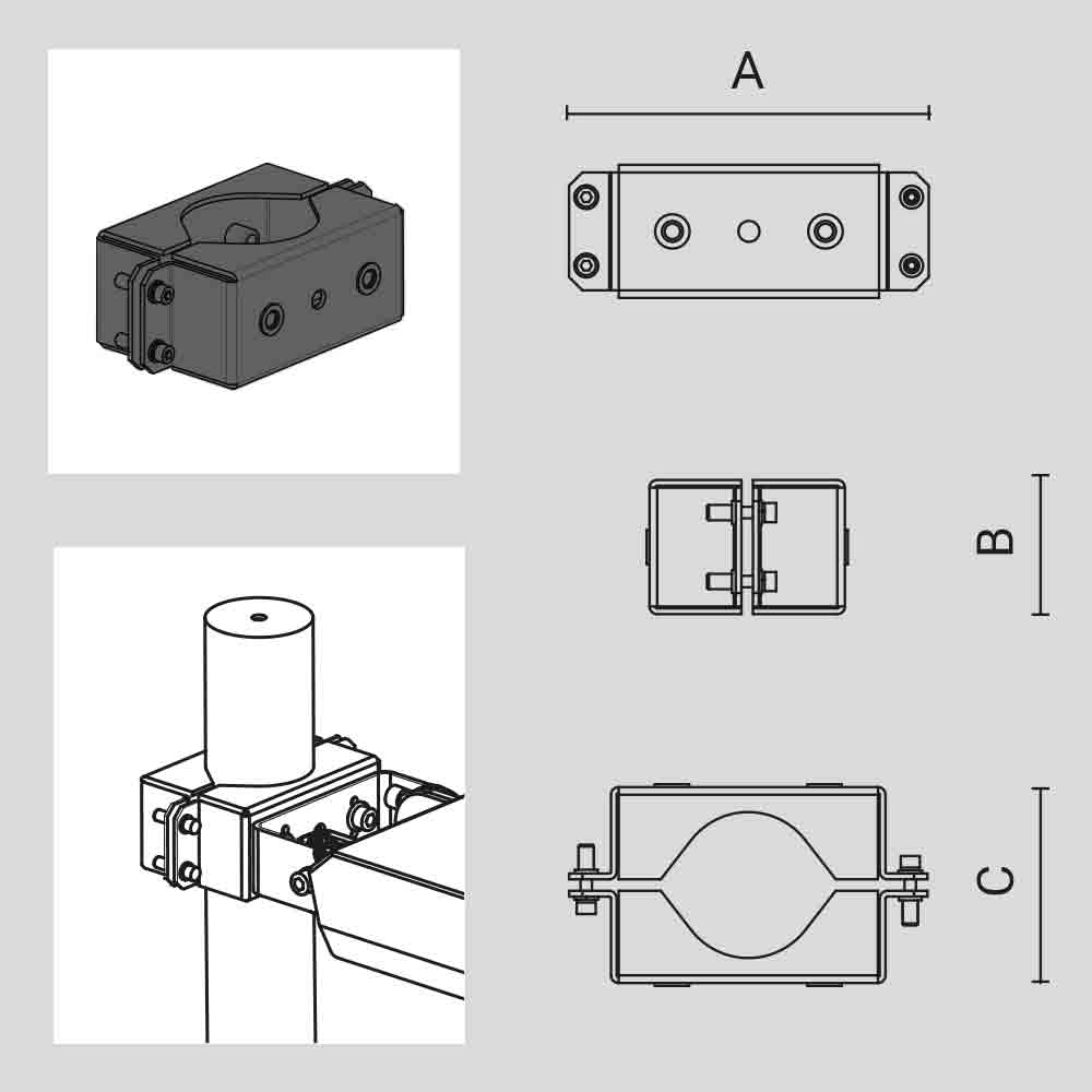 ATTACCO PALO SINGOLO FORMAT/ECO Ø76