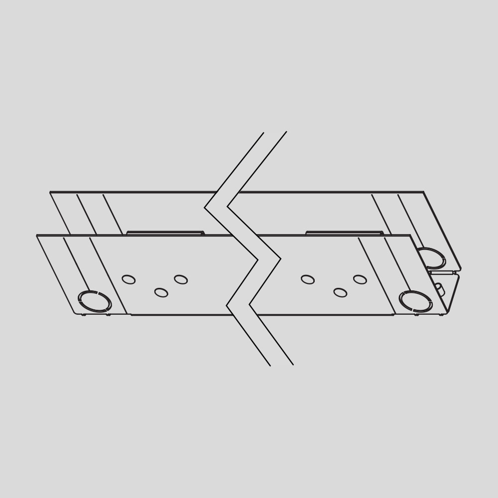 T-RAIL GLASS CONTROCASSA L=250