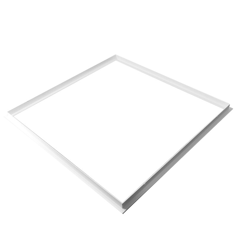 Cadre d'encastrement pour panneau LED 620x620 mm pour plafond sec, peint par poudrage, blanc avec clips