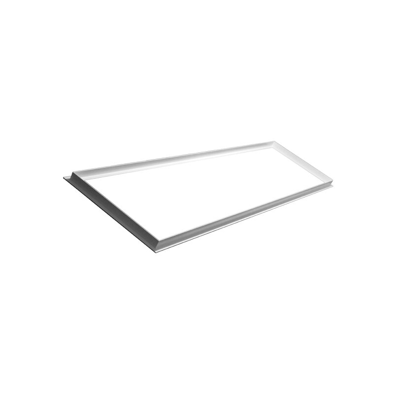 Cadre d'encastrement pour panneau LED 1195x295mm pour plafond sec, peint par poudrage, blanc avec clips