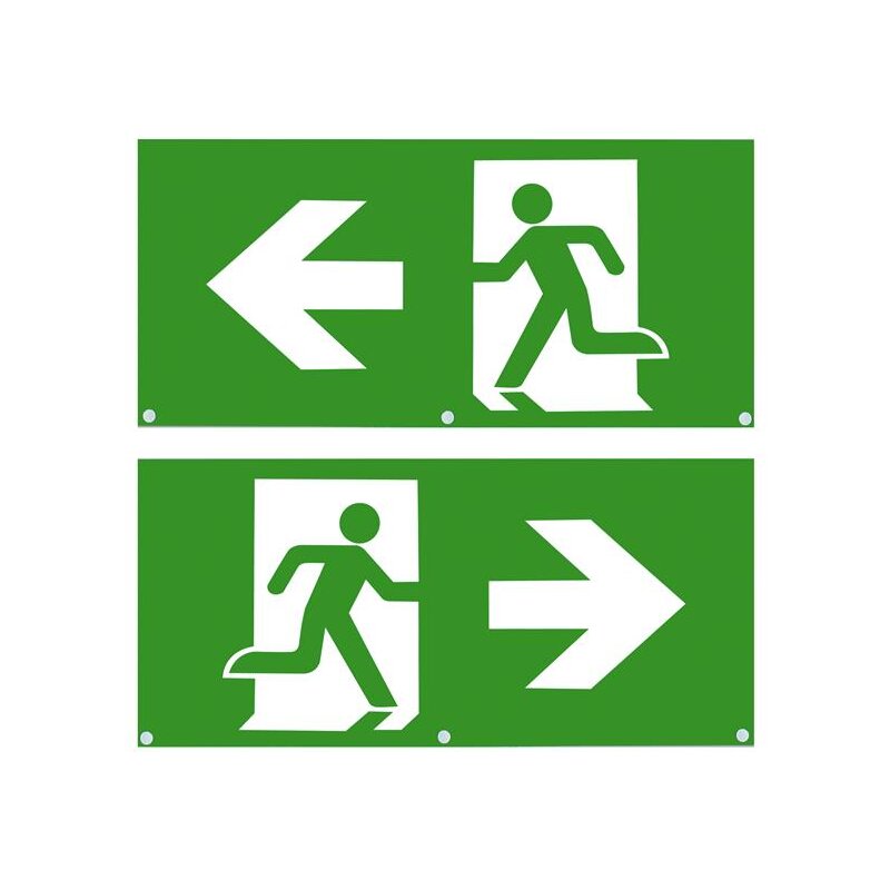 Set de pictogrammes étendu à gauche et à droite pour luminaire de secours à LED EXITmulti (article 3177-060120) Set 2 pièces