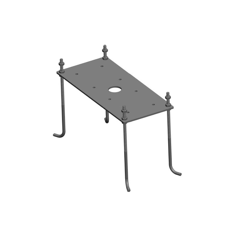 Ancrage en béton, acier inoxydable, hauteur de montage réglable pour les bornes lumineuses solaires à LED FLASHground et CONEground