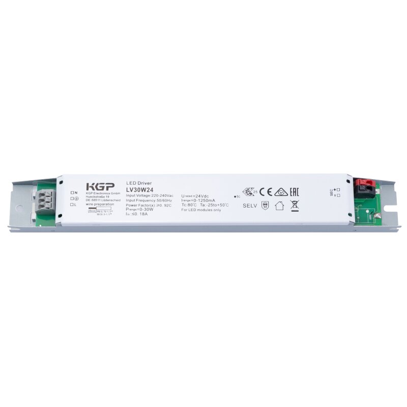 Bloc d'alimentation LED CV 24V DC 0-30W 0-1,25A non dimmable IP20 linéaire