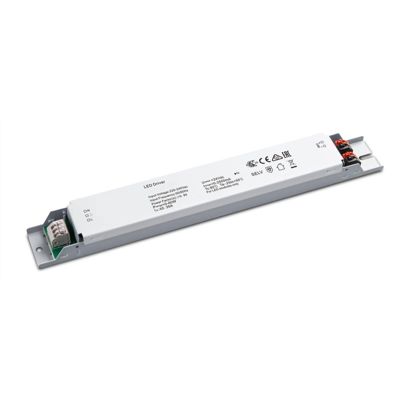 Bloc d'alimentation LED CV 24V DC 0-60W 0-2,5A non dimmable IP20 linéaire