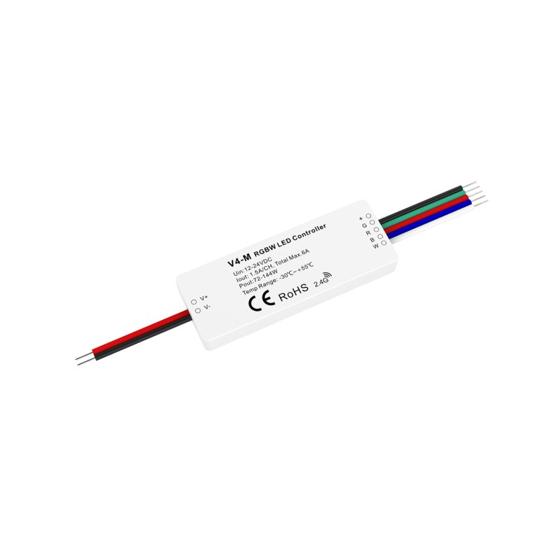Mini récepteur/variateur LED sans fil Technologie Fusion 4x1,5A 12-24V pour bandes LED multicolores
