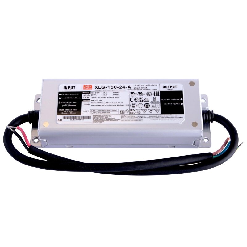 Bloc d'alimentation LED CV & CC 24V DC 150W 3.2-6.25A IP67