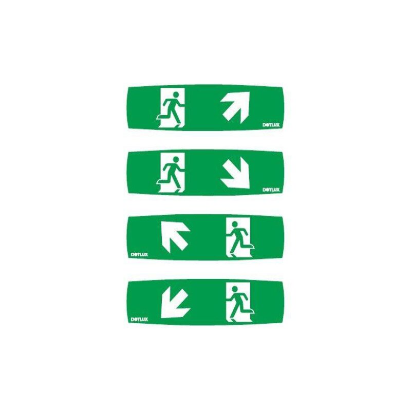Set de pictogrammes étendu pour lampe de secours à LED EXIT (article 5389) Set 4 pièces