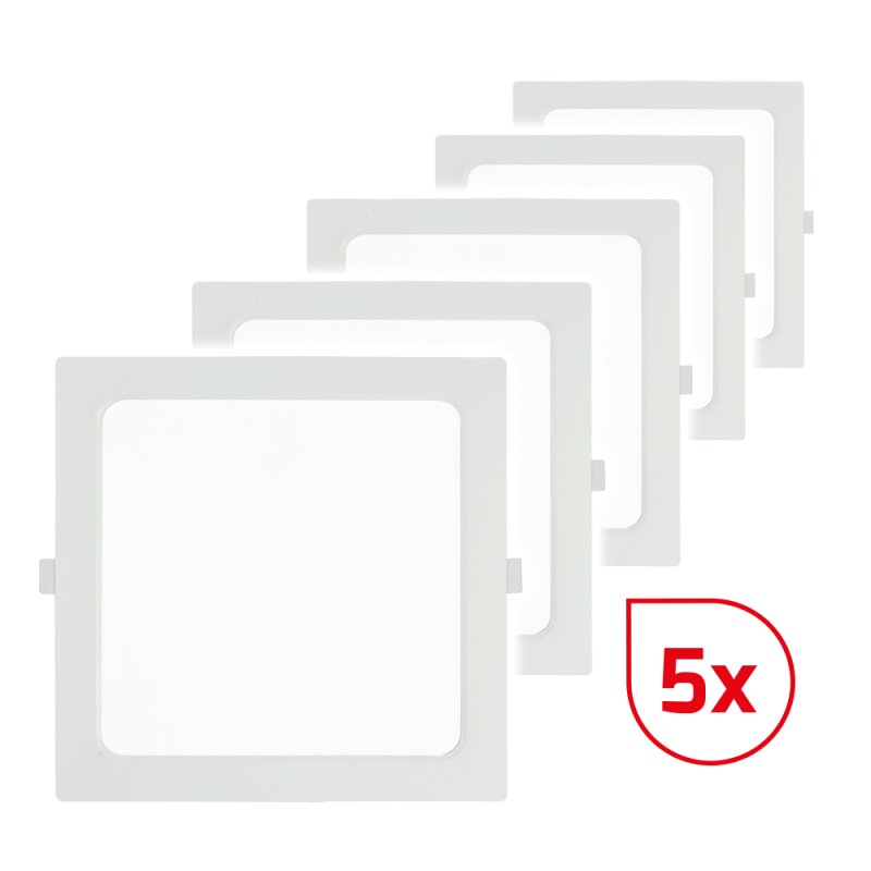 Panneau LED encastrable SQUAREeco IP20 16W 4000K 175x175mm kit 5 pièces