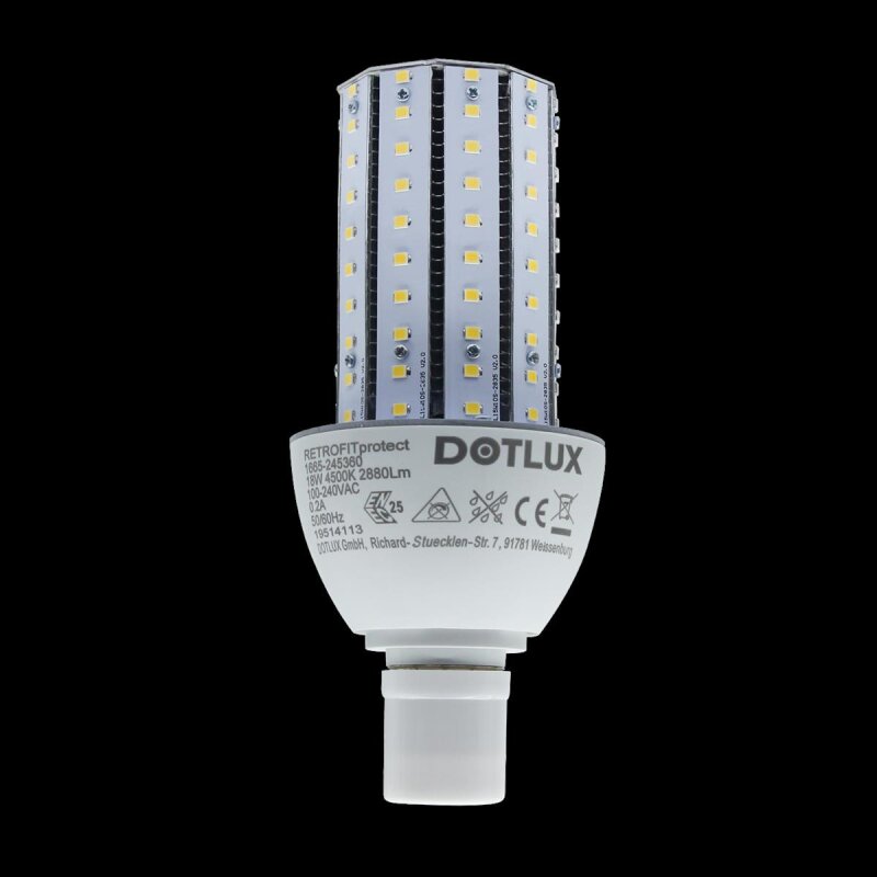 Lampe de rue LED RETROFITprotect E27 18W 4500K