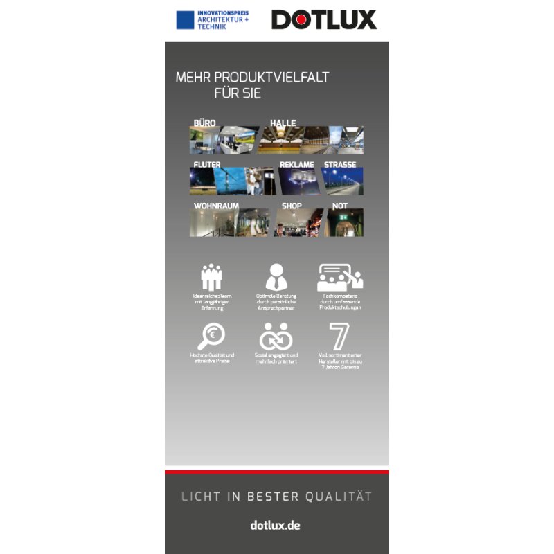 Roll-up- 850 mm x 2060 mm Diversité des produits