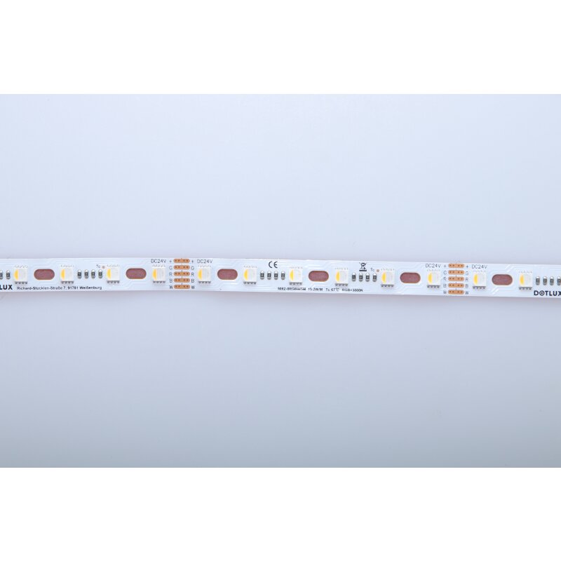 Bande LED RGBW CURVE 96W 12mm IP20 rouleau de 5m y compris câble de connexion de 50cm des deux côtés