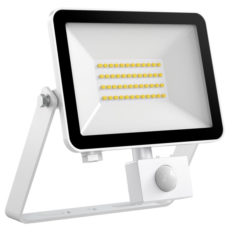 Projecteur LED FLOORslim-sensor 30W 3000K blanc avec détecteur de mouvement PIR