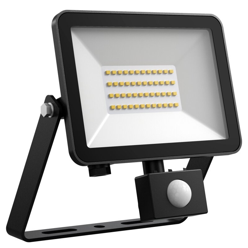 Projecteur à LED FLOORslim-sensor 30W 3000K noir avec détecteur de mouvement PIR