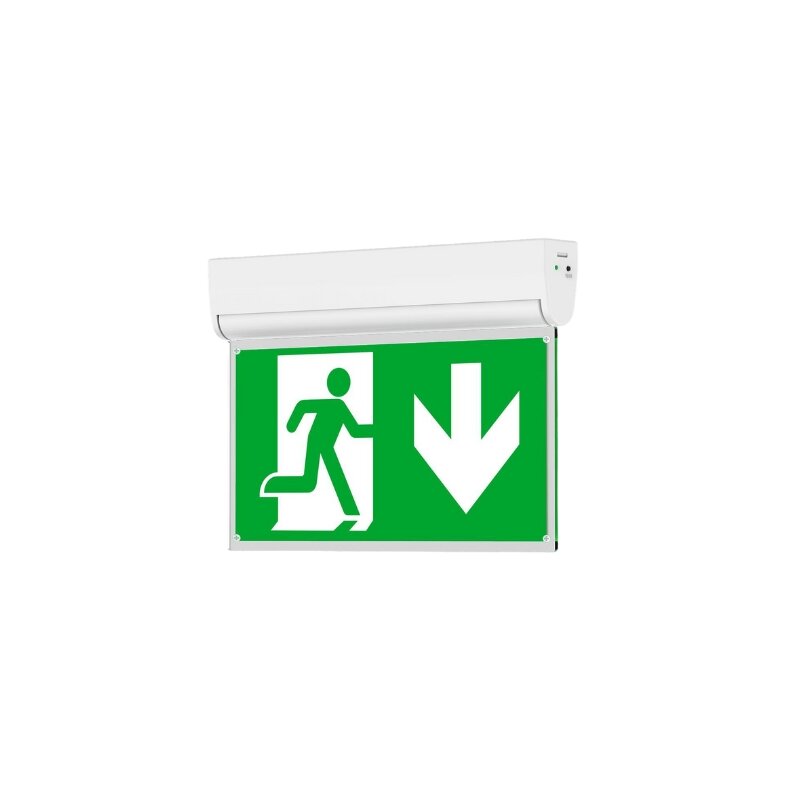 Lampe de secours à LED EXITflip avec CINEMA MODE max.2,5W 6000K incl. 6 pictogrammes 3h de fonctionnement, batterie Li-ion avec autotest