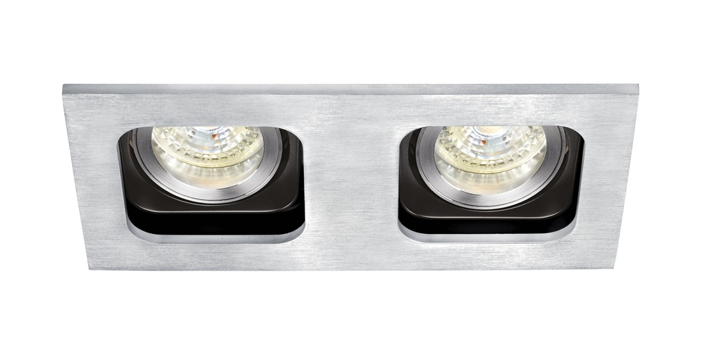 SQUARE 2 ALU BROSSE GU10 2X50W