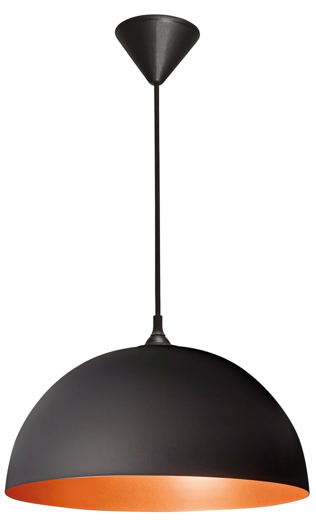 SUSP.COMO E27 NOIR/CUIVRE S/LP
