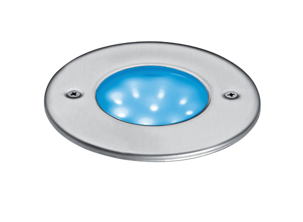 EGO ROND 9 LED BLEU  - INOX