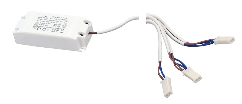 ALIM.LED 12W 12V + CONNECTEURS