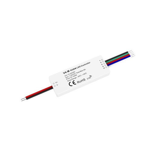 [DX5288] Mini récepteur/variateur LED sans fil Technologie Fusion 4x1,5A 12-24V pour bandes LED multicolores