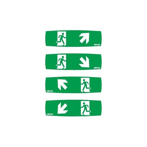 [DX5393] Set de pictogrammes étendu pour lampe de secours à LED EXIT (article 5389) Set 4 pièces