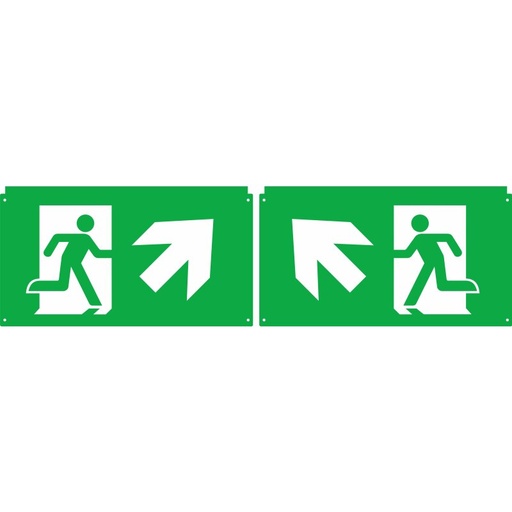 [DX5525] Jeu de pictogrammes étendu Flèche diagonale en haut à gauche et à droite pour luminaire de secours à LED EXITflip Set 2 pièces