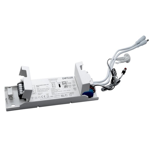 [DX5806] KIT D'ACCU D'URGENCE EXIT 1,8W puissance constante 3h pour luminaires à LED alimentés en courant constant avec bouton de test externe LiFePO4 6,4V avec autotest