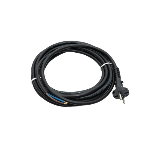 [DX100049] Câble secteur fiche contoure 5m noir extrémité ouverte