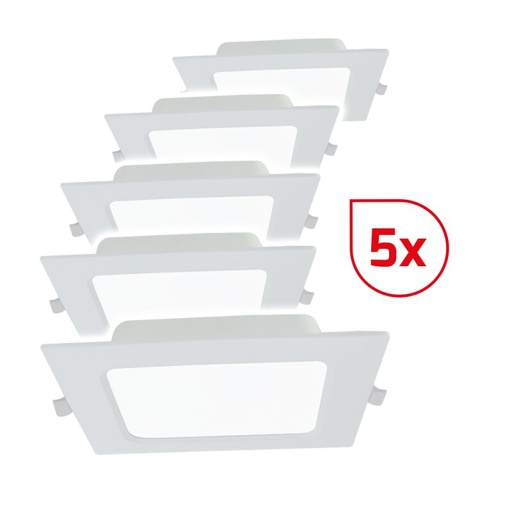 [DX600097] Panneau LED encastrable SQUAREeco IP20 16W 3000K 175x175mm kit 5 pièces