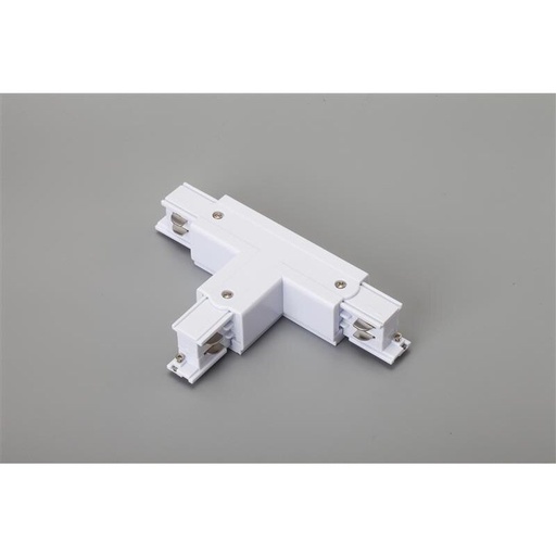 [DX3899-WL2] Connecteur en T à 3 phases, gauche 2, blanc