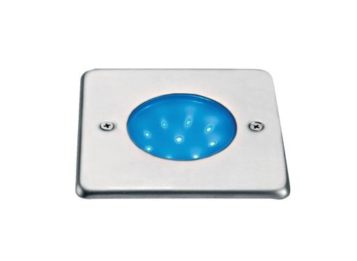 [ARI1815] EGO CARRE 9 LED BLEU  - INOX